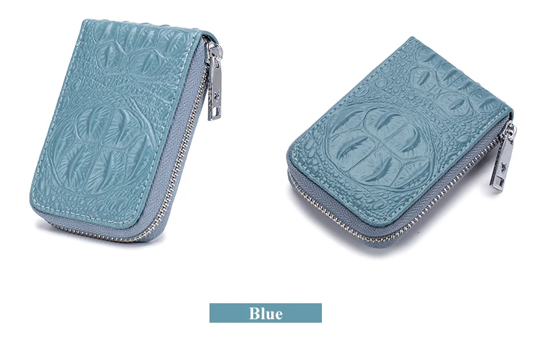 Lomelobo Split Leather Card Wallet Women & Men Alligator Coin Purse Credit ID Card Holder Female Male Lady Bank Cards Wallet Hot 2019 HCL7143 Details (19)
