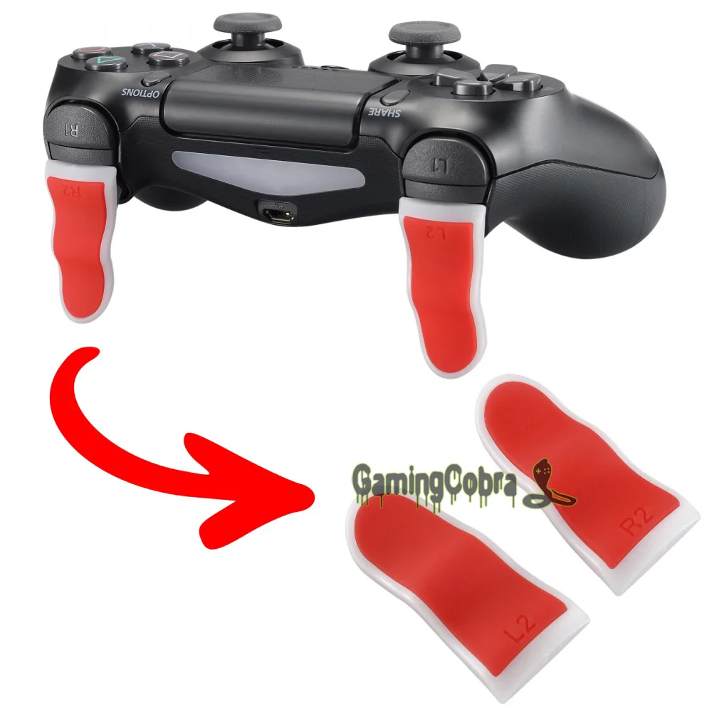 1 пара красный белый мягкий сенсорный захват L2 R2 кнопки расширения триггеров для playstation 4 PS4 Pro тонкий контроллер-jp4s0021