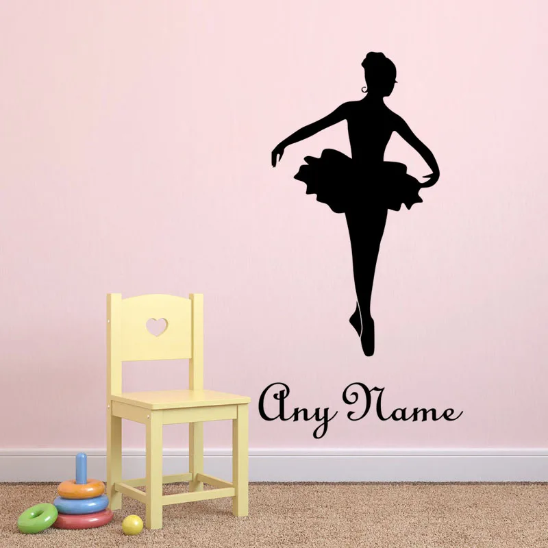 Personalised Ballerina Vinyl Wall Sticker Removable Vinyl Art Decal For Bedroom Decor Custom