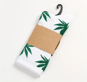 

2019 Unisex Weed Leaf Printed Tube Socks Women Men Casual Cotton Socks
