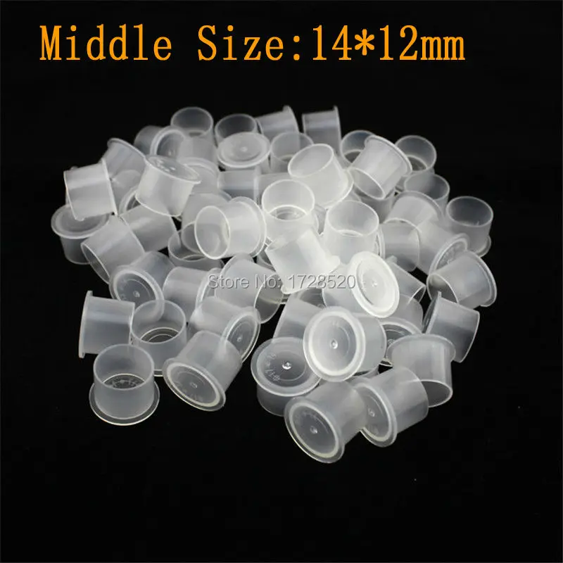 

1000PCS Middle Size 14mm Top Hat Style Tattoo Ink Cups White Plastic Disposable Ink Caps Cups For Tattoo Ink Free Shipping