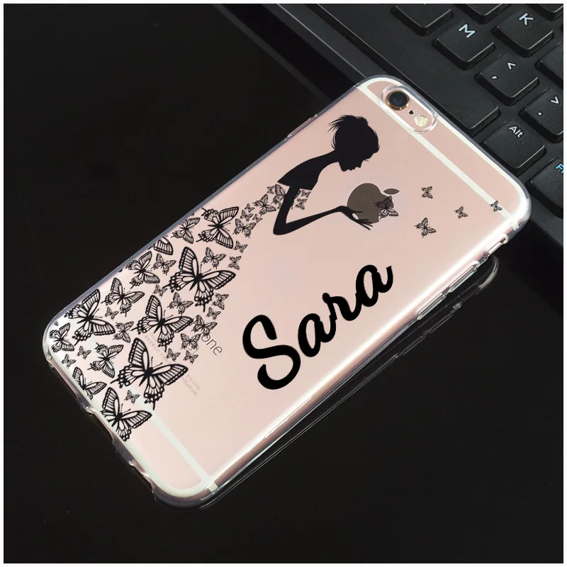 Funda de teléfono de mármol Personalizado Para Apple Samsung inicial Nombre-Ref 01