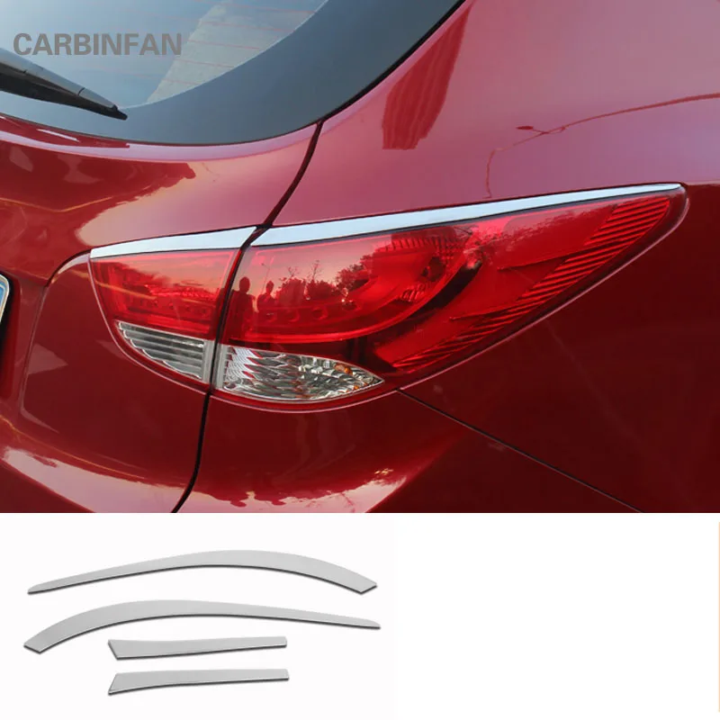 

For Hyundai IX35 Car Accessories Stainless Car Rear Tail Light Taillight Lamp trim Upper Eyelid Cover Strip Trim Sticker C714