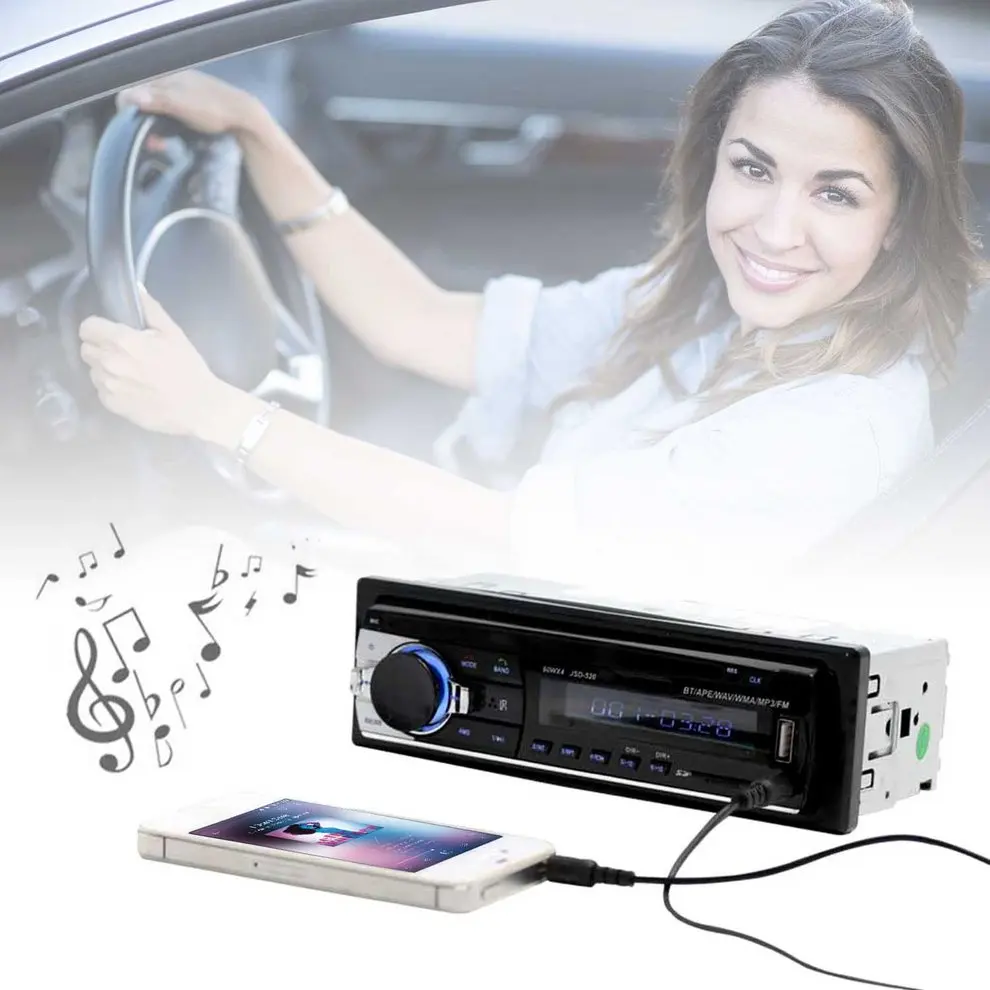 

Bluetooth Car MP3 WMA WAV Player Remote Control Multimedia FM Receiver Radio Stereo Audio Music USB With Digital Screen