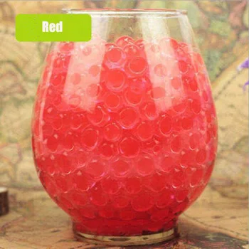 

100pcs/lot Red Plant Crystal Soil Mud Grow Water Beads Hydrogel Magic Gel Jelly Balls Orbiz Growing In Water Vase Home Decor