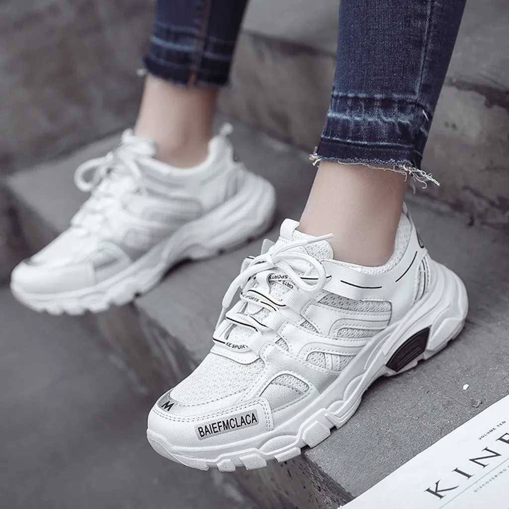 

Tenis Feminino 2019 Brand Light Soft Sport Shoes Women Lace Up Mix Color Athletic Neutral Wedges Breathable Cool Shoes#g4