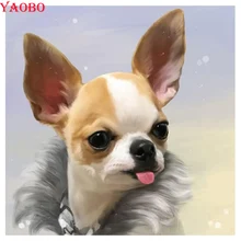 Diy фото на заказ Алмазная вышивка, 5d алмазная картина Чихуахуа собака, вышивка крестом, 3D, алмазная картина из мозаики и бриллиантов