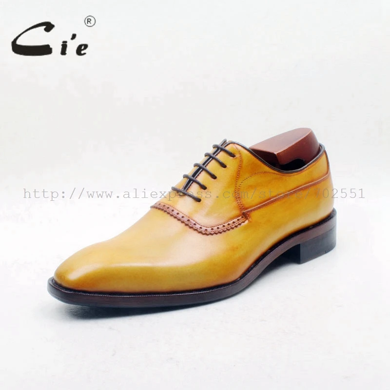 Flash Deal cie Square Plain Toe Custom Handmade 100% Genuine Calf Leather Outsole Breathable Men