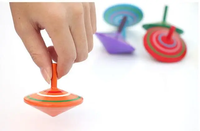 2 шт./лот ребенок классические игрушки вращающийся разноцветный деревянный Прядильный механизм традиционные деревянные Игрушки для