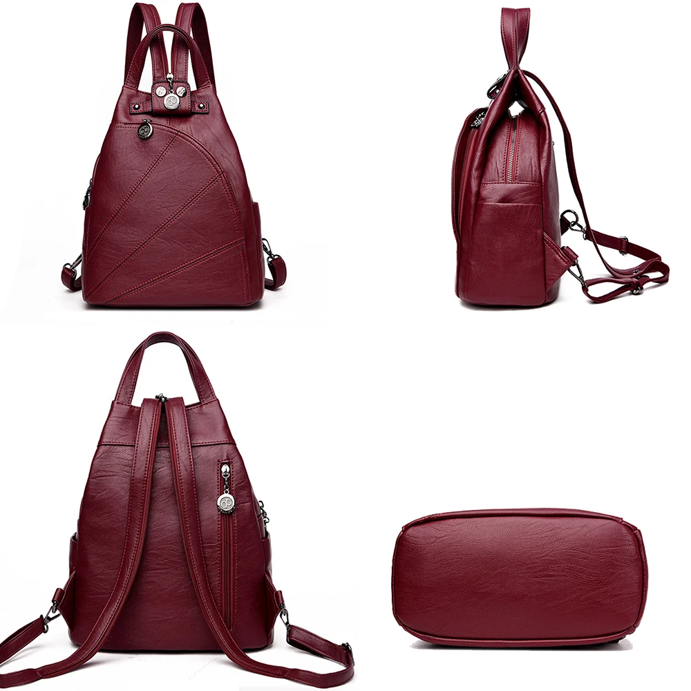 Женский кожаный рюкзак, модная женская сумка на плечо, сумка для путешествий, женский рюкзак Mochilas, школьные сумки для девочек, консервативный стиль