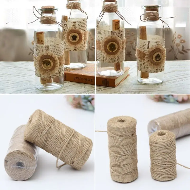 2mm Natural Textured Hessian Jute Twine String Tag Label Hang Rope
