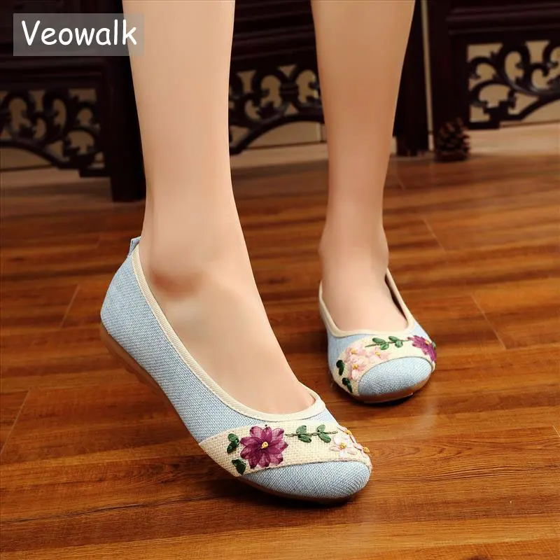 cotton flat shoes