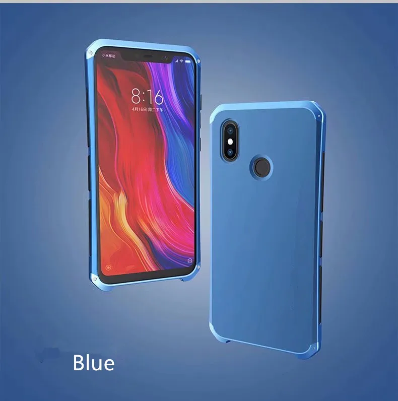 R-JUST Роскошные Доспехи чехол для Xiaomi mi6 MI8 SE Mix2 Mix2s Mi5s плюс Redmi Note 5 Pro Metal Алюминий+ сверхмощный защиты Чехол - Цвет: all blue