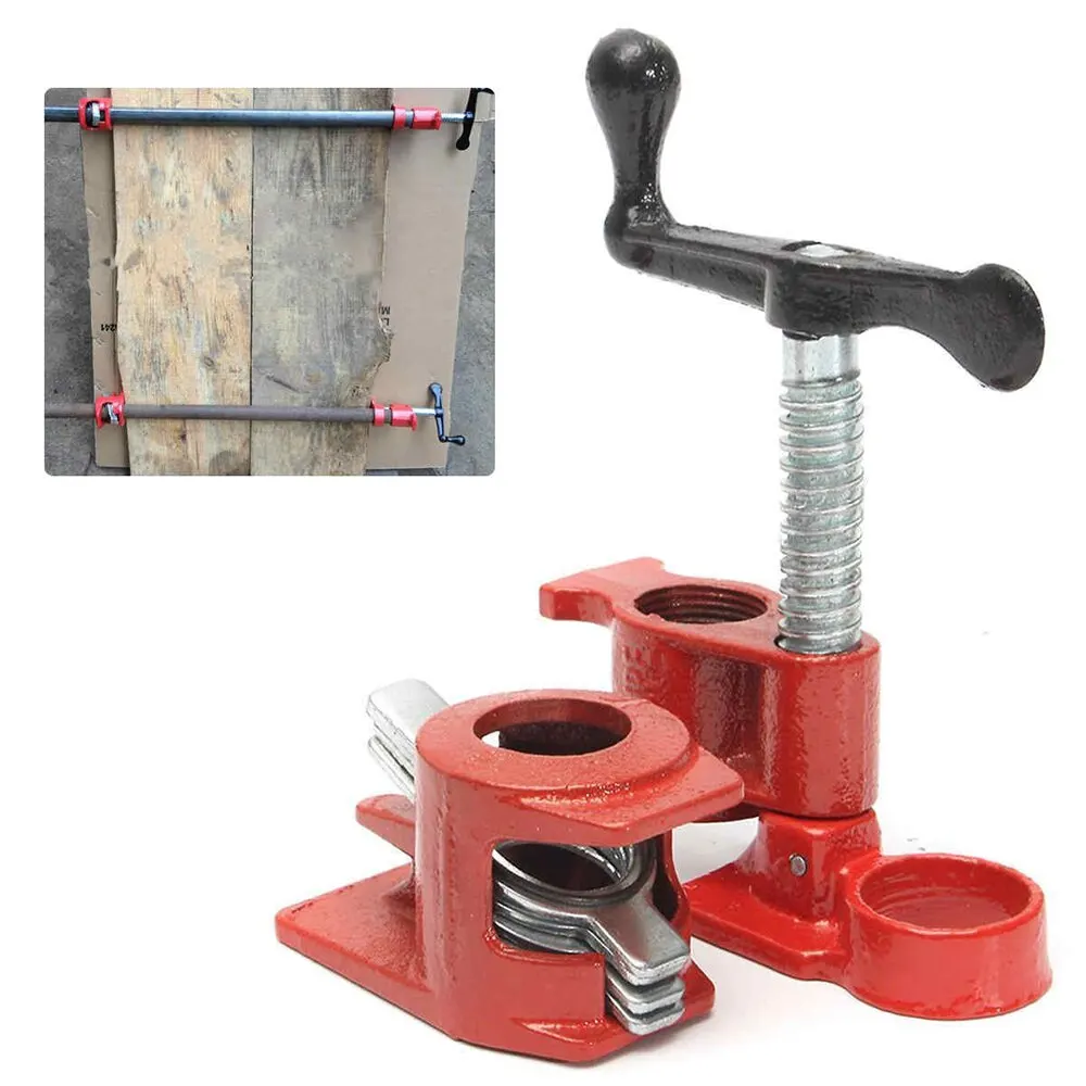 

1/2 Inch Cast Iron Heavy Wood Gluing Pipe Clamp Clip Set Woodworking Carpenter Tool