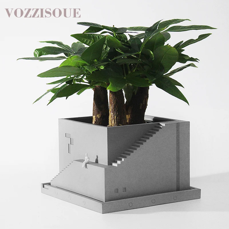 

HOT Designer Maceta Suculenta Creative Gifts Concrete Office Decoration Plant Pots Succulent Pot Jardin Indoor Air Plant Holder