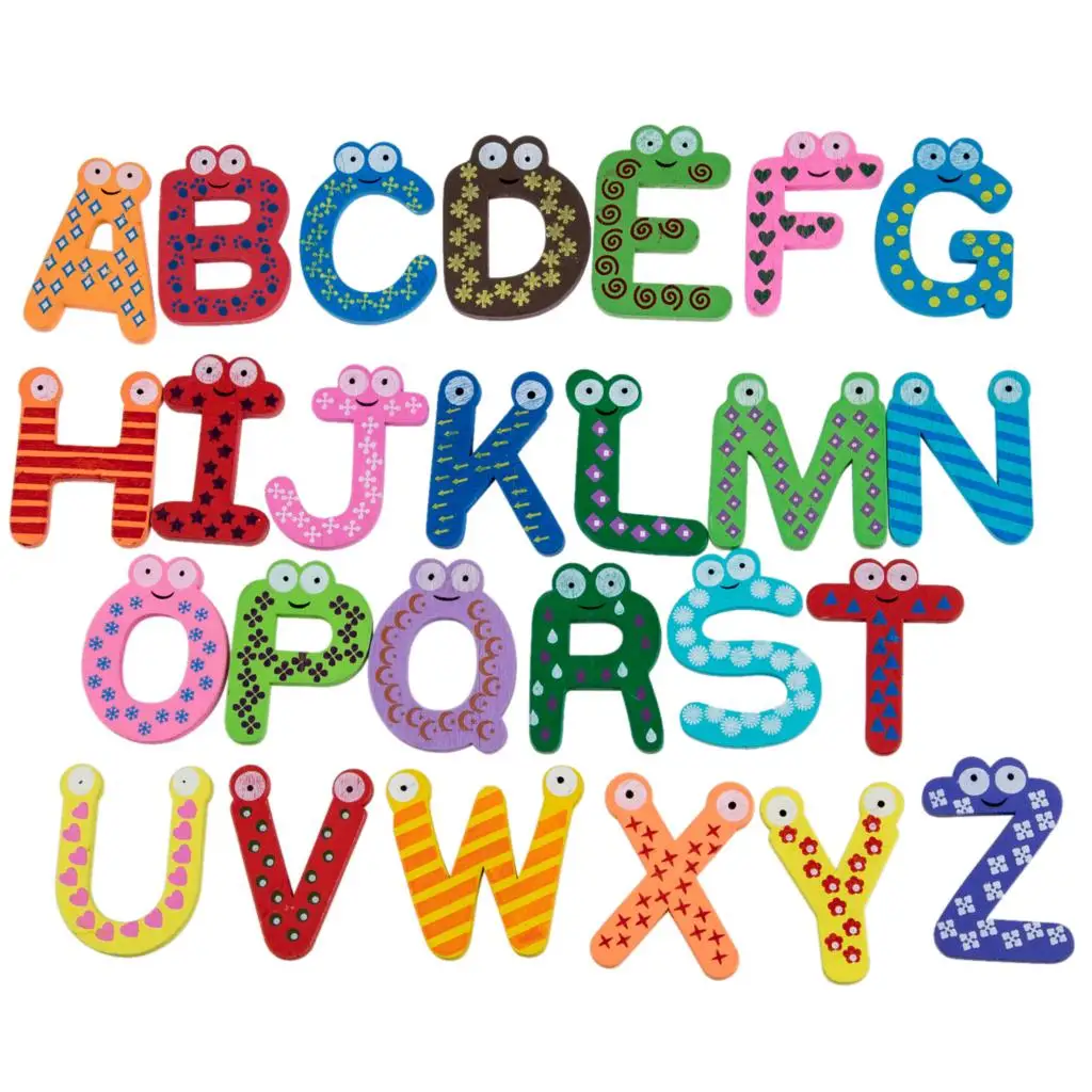 Funky Fun Colorful Letters Stickers A Z Wooden Sticker