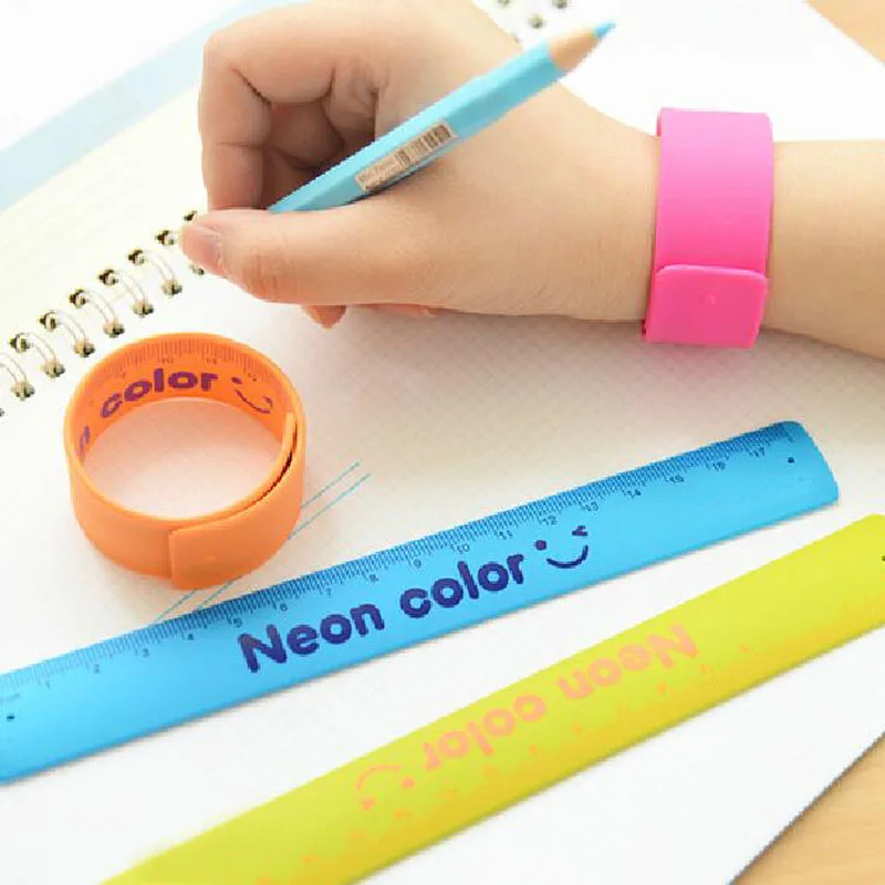 

5pcs/lot Colorful Soft Ruler Student Stationery Creative Bracelet Ruler Multi-purpose Decoration Hot Selling Random Color