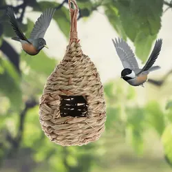Высокое качество Птичье гнездо с натуральной травой яйцо клетке превзойти ative плетением висит попугай дом