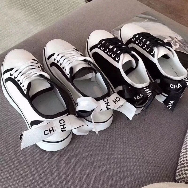 

Woman flat casual shoes 2019 spring and summer new canvas shoes bow tie brand letter printing top quality women's shoes