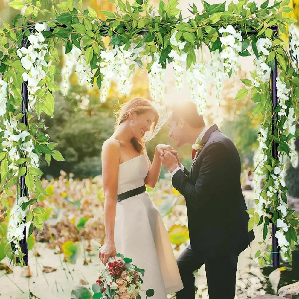 QIFU 2M Artificial Flowers For Wedding Arch Decorations Artificial Flowers Vine Hanging Wall Fake Flower Rattan For Outdoor QIFU 2M Artificial Flowers For Wedding Arch Decorations Artificial Flowers Vine Hanging Wall Fake Flower Rattan For Outdoor