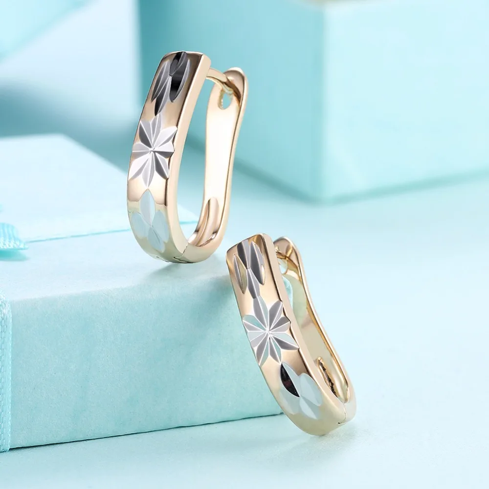 Visisap, женские серьги-кольца с цветочным узором, для помолвки, женские подарочные серьги, модные ювелирные изделия, цвет шампанского, золотой, VKZCE124