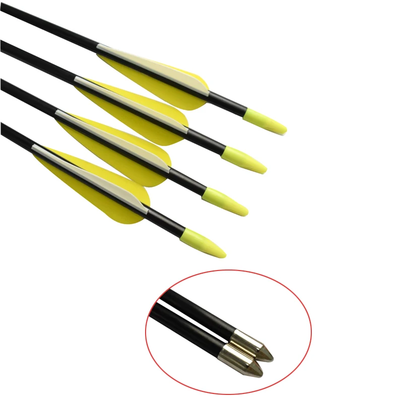 12Pcs 26" 28" 30" Fiberglass Arrow 5*7mm Shaft Youth Arrows Target