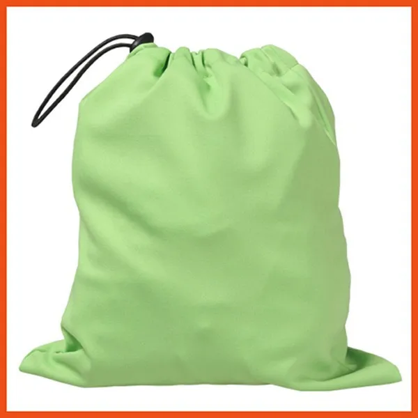 green colored drawstring wet bag