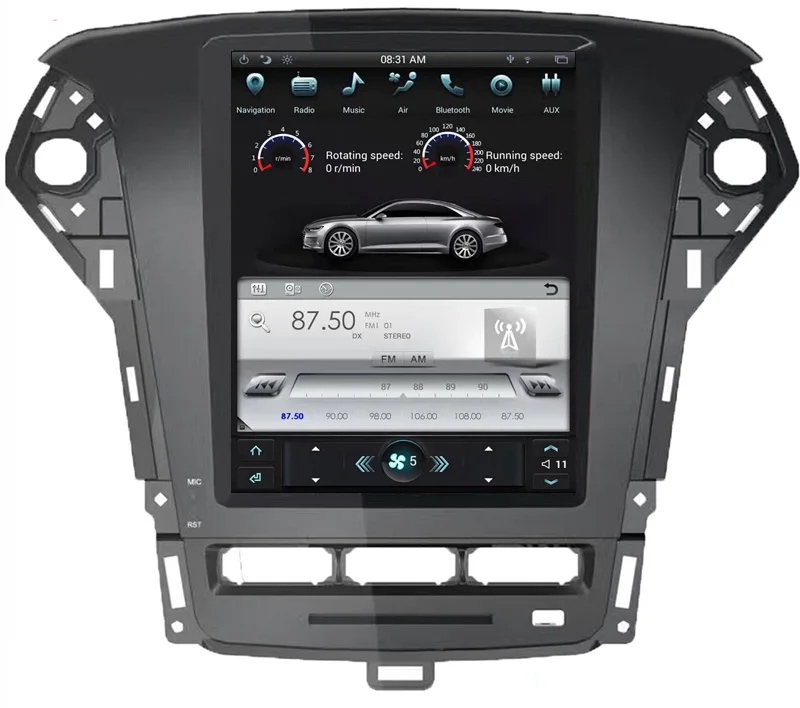 Cheap For Ford Mondeo 2013-2018 Vertical Screen Auto Audio 2GB+32GB 12.1" Tesla Android Car Radio GPS Multimedia Stereo 2