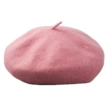 Douchow женские одноцветные художники регулируемые толстые шерстяные французские береты шапки Juniors девичьи красные береты шапочка плоская шляпа