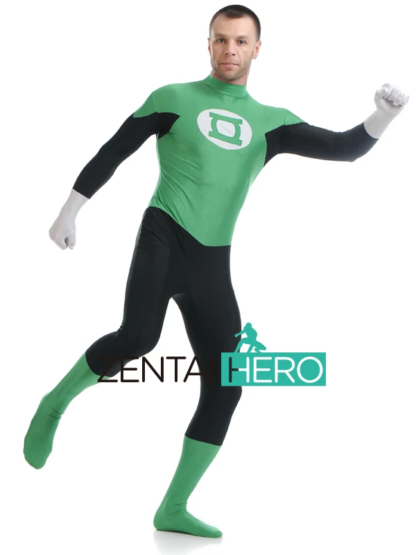 Free Shipping DHL Adult DC Comics Green Lantern Spandex Superhero Costume Halloween Party Cosplay Z