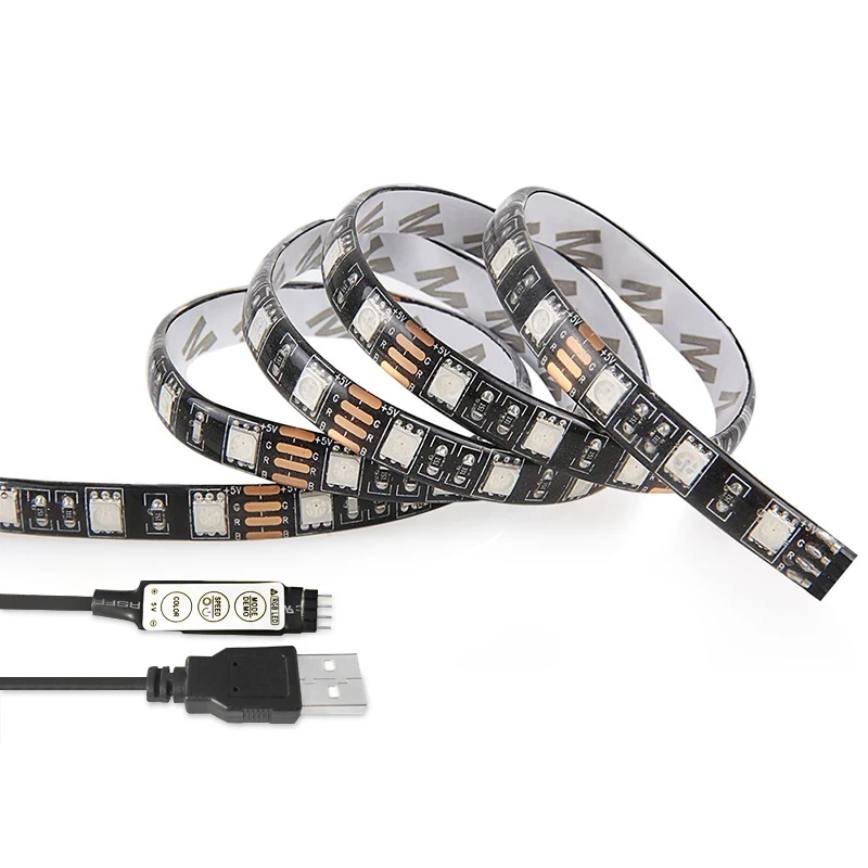 5 В USB светодиодная лента 5050 60 светодиодов/m 0.5 м 1 2 rgb подсветкой ТВ Задний план с 3