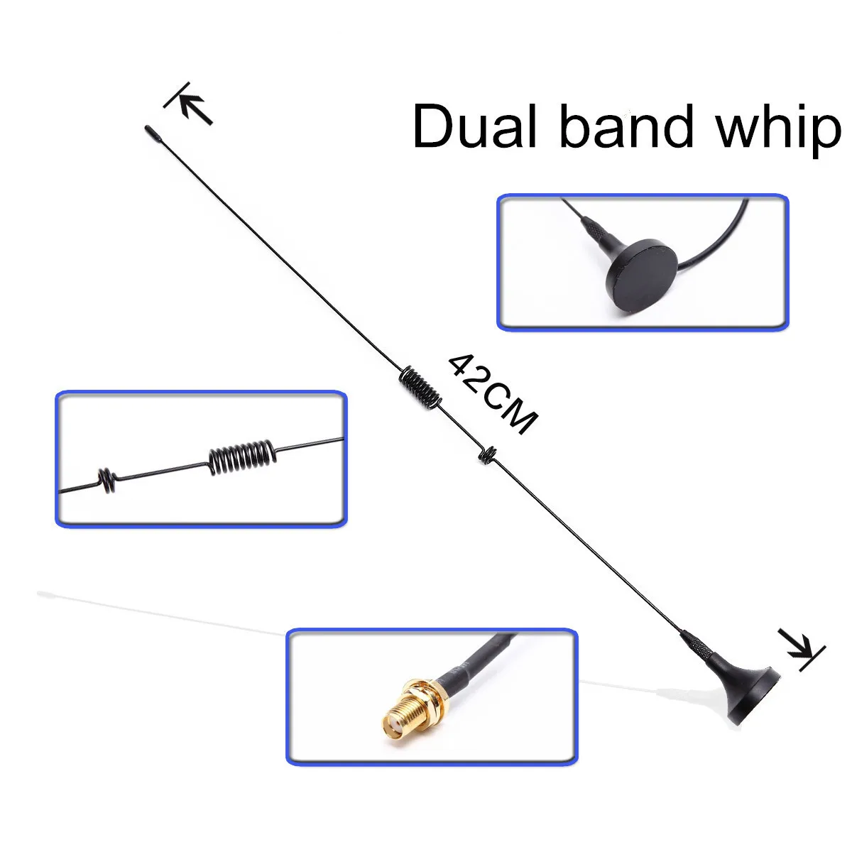 OSHINVOY Dual band car two way radio whip antenna handheld radio mini