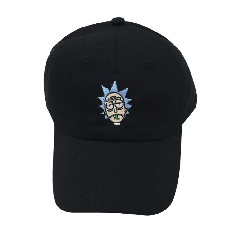Классическая анимация Рик Морти бейсболка для мужчин и женщин хлопок вышивка мультфильм папа шляпа твердый Открытый регулируемый Дальнобойщик Шляпа