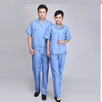 

(10 set-Shirt&Pant)4 s auto smock suit short-sleeved labor insurance summer fixtures for men and women workers work clothes