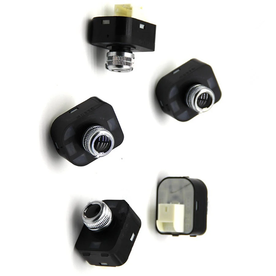 5pcs TUKE OEM Chrome Mirror Adjust Control Switch W / Folding 4GD 959
