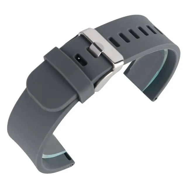 Gray Soft Silicone Rubber Watch Strap Band 18mm 20mm 22mm Waterproof