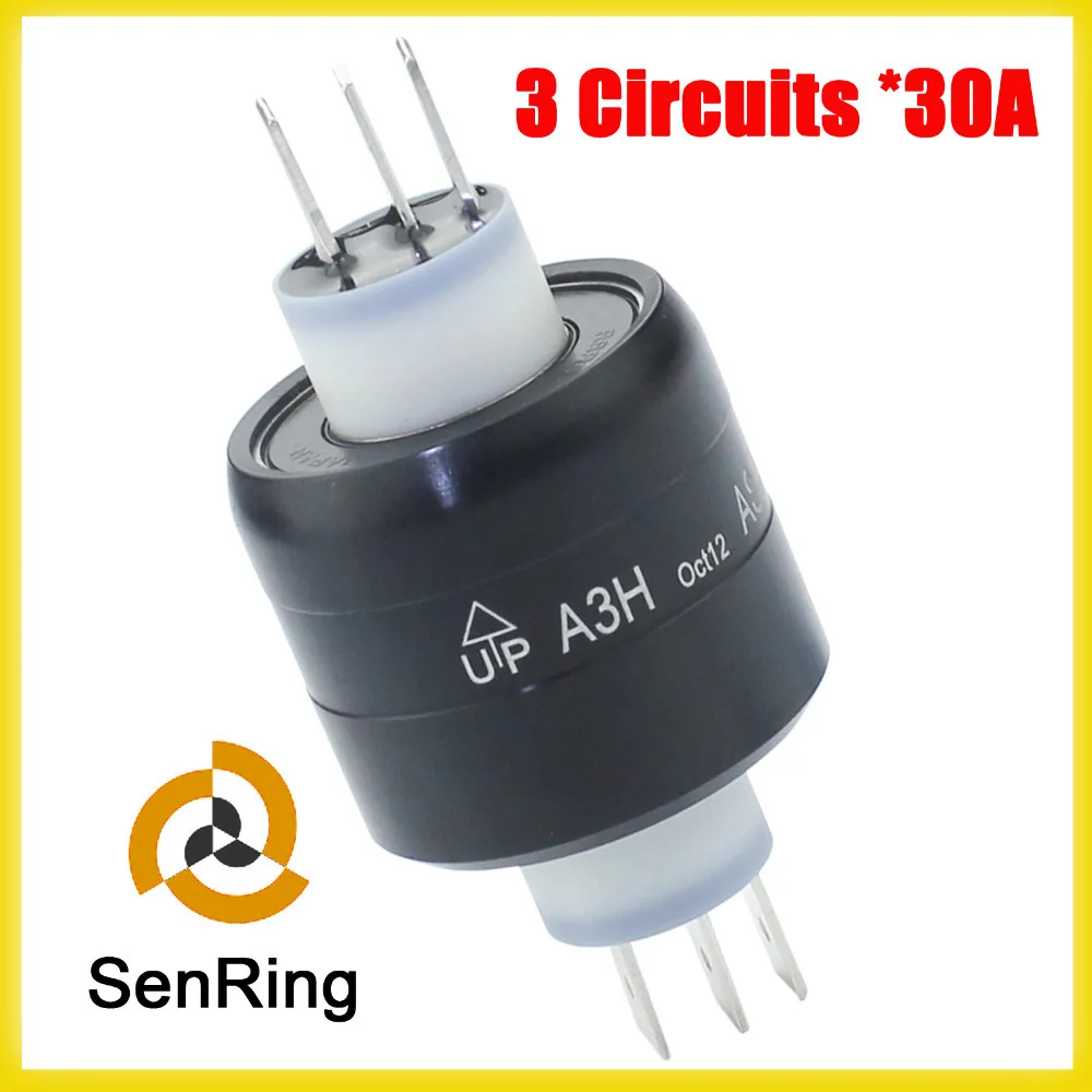

30A/3 pole (3circuits) mercury slip ring for electric power connections