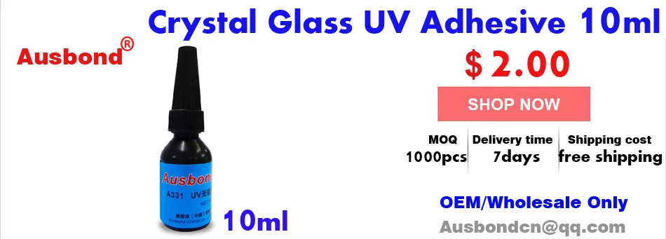Кристаллов УФ ультрафиолетовый полимеризации смолы 10 мл УФ-клей для кристалла к кристаллу УФ-клей, стеклянный ультрафиолетовый клей DHL