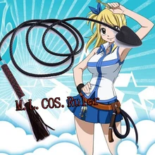 Fairy Tail Люси Heartfilia кожа Whip Косплэй костюм аксессуар ручной работы