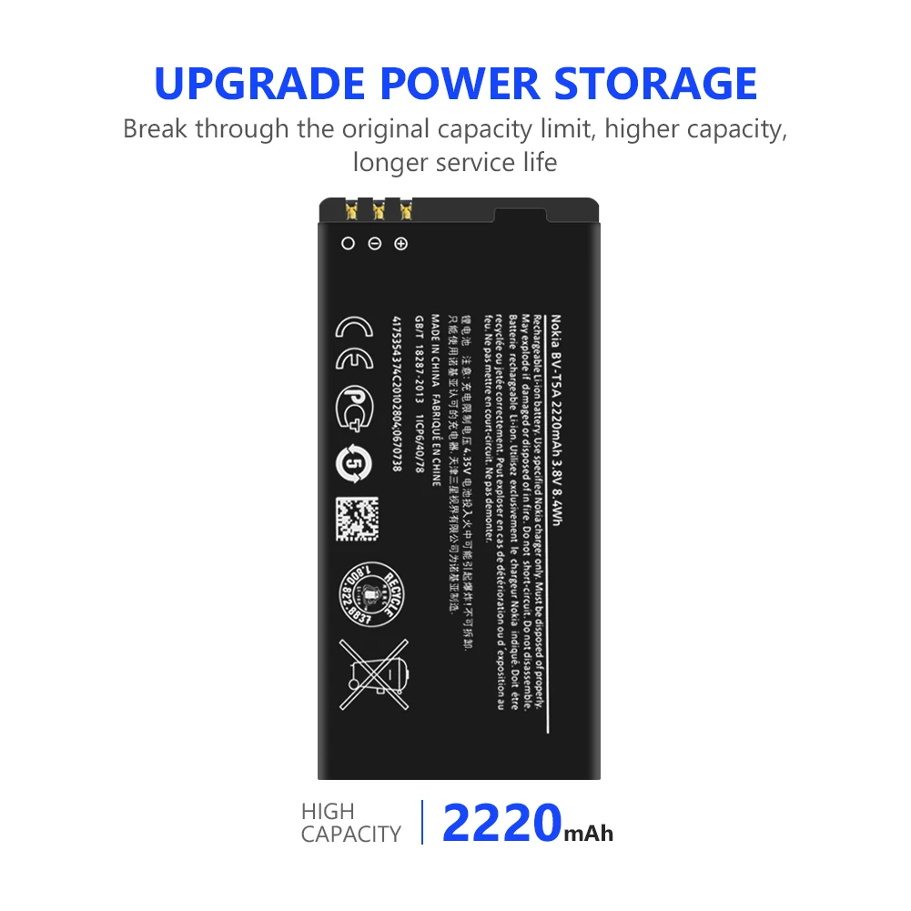 3 8 V BV T5A/BVT5A/BV T5A литий ионный аккумулятор для мобильного телефона Nokia Lumia 550 730 735 738