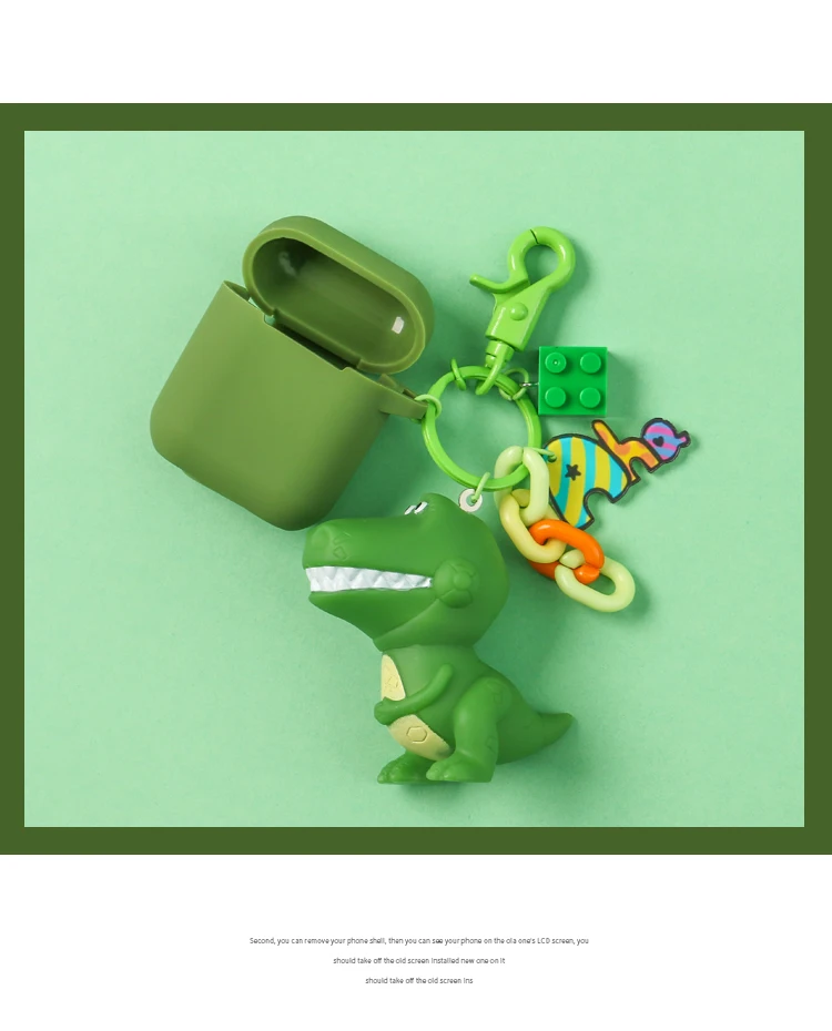 Мода История игрушек динозавр мультфильм силиконовый Bluetooth беспроводной Чехол для наушников для Apple AirPods 1 2 гарнитура милый мешок конфеты коробка
