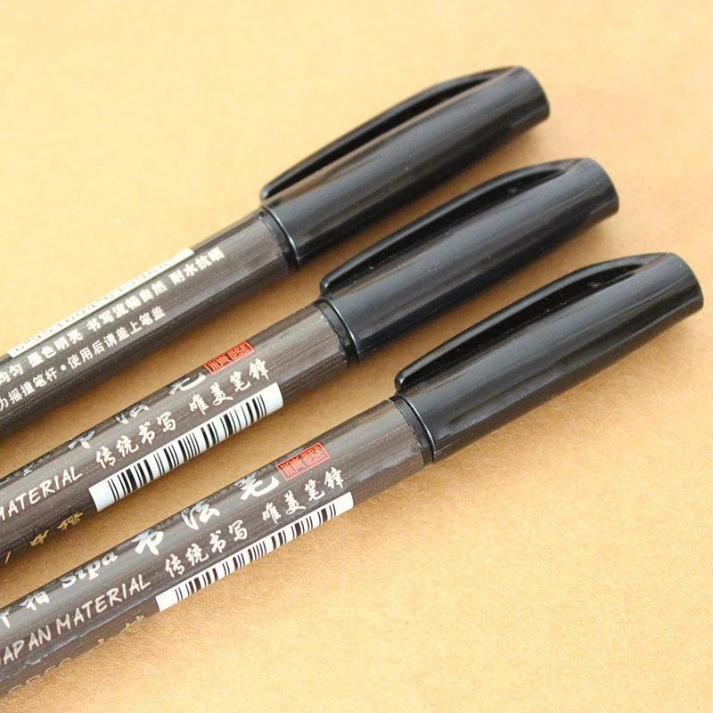 EZONE 3PCS/Lot Writing Brush Different Size Chinese Calligraphy Nylon Brushes Pen For Signature Drawing Art School Office Supply