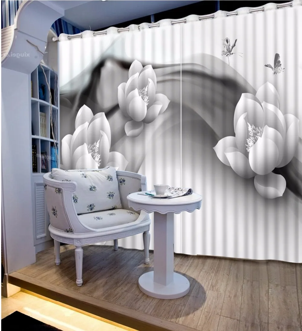Preto E Branco Flor Europeia Cortinas Para Sala De Estar Quarto ~ Cortinas De Luxo Para Quarto E Quarto Amarelo E Branco Preto E Branco Flor Europeia Cortinas Para Sala De Estar Quarto ~ Cortinas De Luxo Para Quarto E Quarto Amarelo E Branco