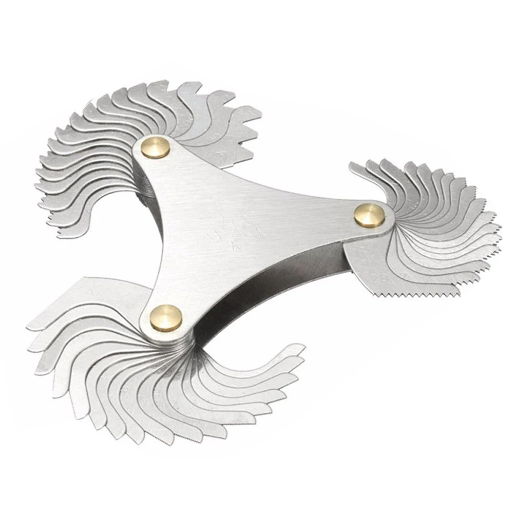 

51 Blades Thread Gauge 60 Degree Metric Durable Centre Measuring Tool Gage Multifunction Standard Screw Pitch Stainless Steel