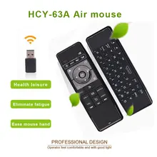 Hot HCY-63A 2.4G Wireless Motion Sensing Fly Air Mouse with Voice Microphone Mini Keyboard Remote Controller For Android Tv Box