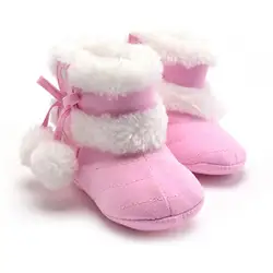 Обувь для девочек Мягкие плюшевые пинетки для новорожденных Нескользящие Снегоступы 5 цветов Обувь теплые милые зимние для маленьких
