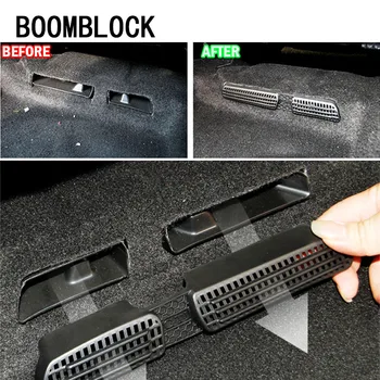 

BOOMBLOCK 2pcs/set Car Covers Trim Air Outlet Carbon stickers For VW Tiguan 2017 2016 2018 Volkswagen Tiguan 2 Toruan MK2