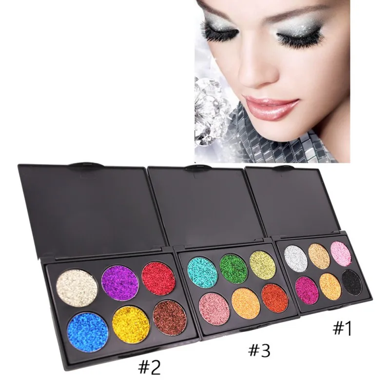 Six Colour Shimmer Glitter Eye Shadow Powder Palette Matte Eyeshadow