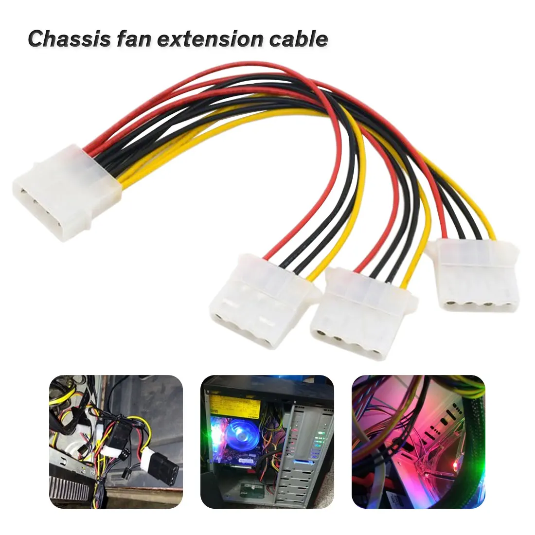 

Computer Cable 4 Pin IDE Power Splitter 1 Male to 3 Female ATA / SATA Power Cable Y Splitter Hard Drive Power Supply Cable