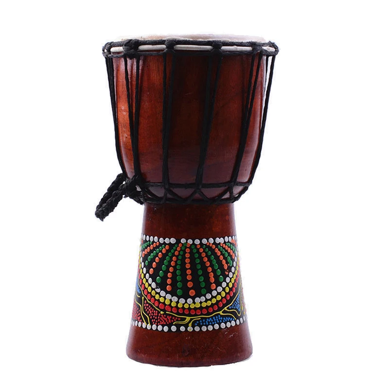 Djembe барабанщик перкуссия 5 дюймов Классическая живопись деревянный Африканский стиль ручной барабан для продажи мембраны с узором